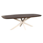 Eettafel Madison, 200 x 100 cm, Deens ovaal, bruin, poot zand