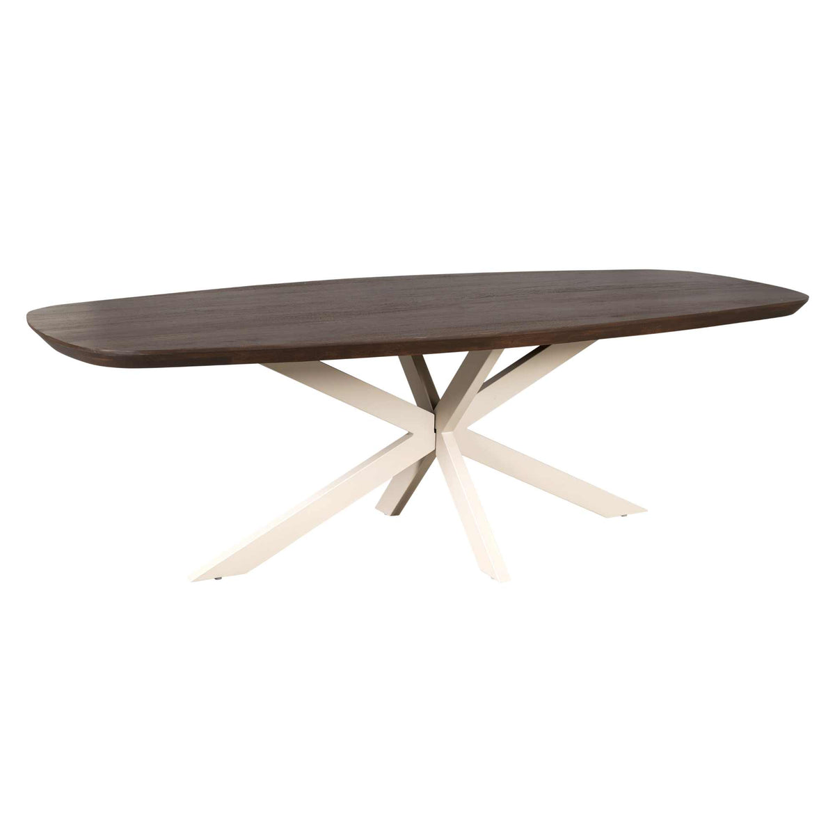 Eettafel Madison, 200 x 100 cm, Deens ovaal, bruin, poot zand
