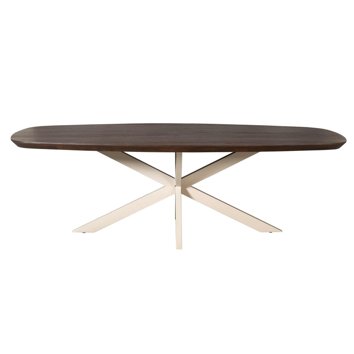 Eettafel Madison, 200 x 100 cm, Deens ovaal, bruin, poot zand