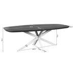 Eettafel Madison, 200 x 100 cm, Deens ovaal, bruin, poot zand