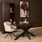 Eettafel Madison Brown | 160 cm | Deens Ovaal | Poot Black