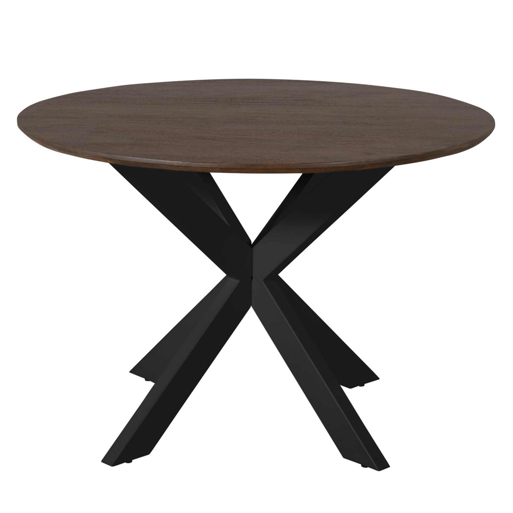 Eettafel Madison Brown | 110 cm | Poot Black