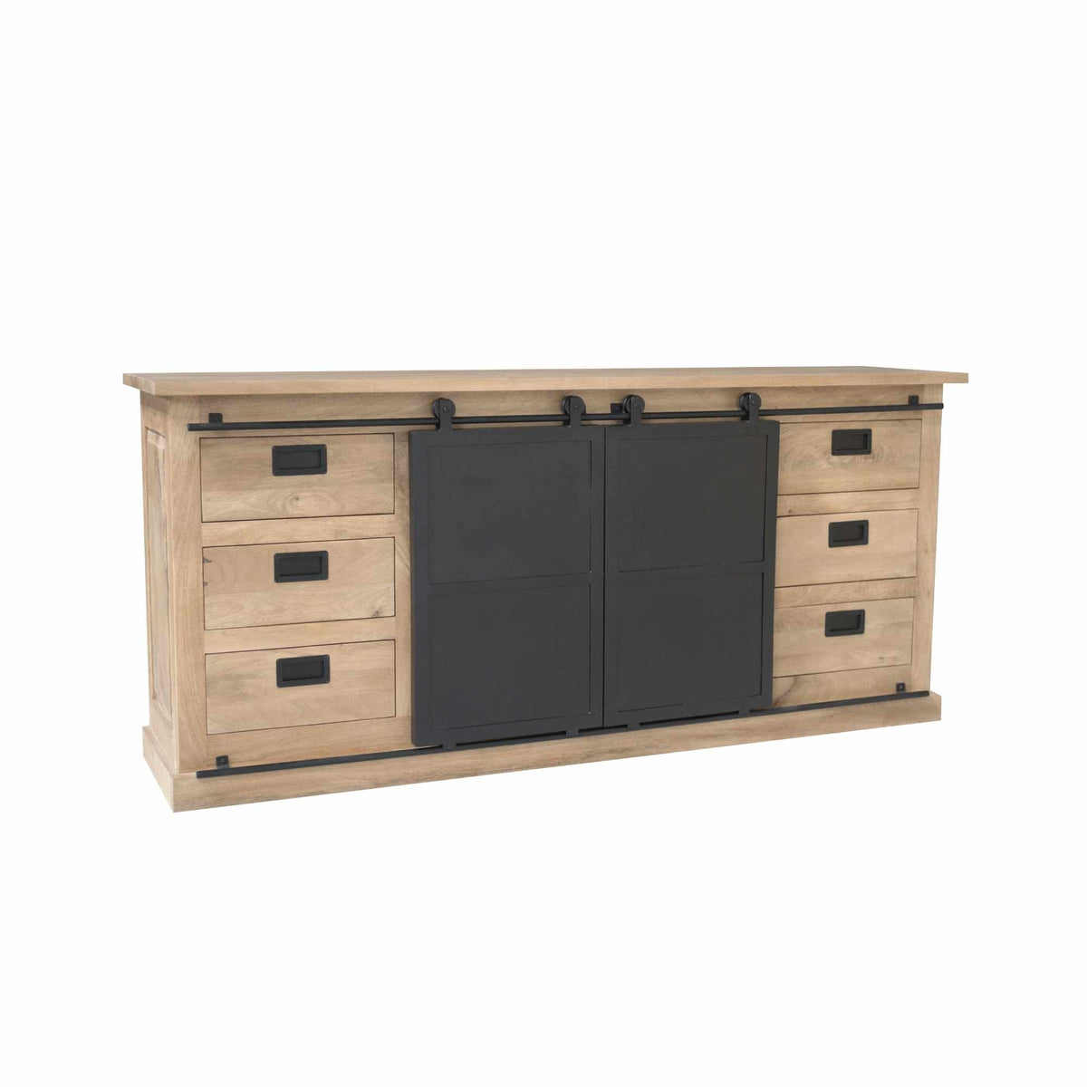 Dressoir Fresno, 200 cm, mangohout, 6 lades