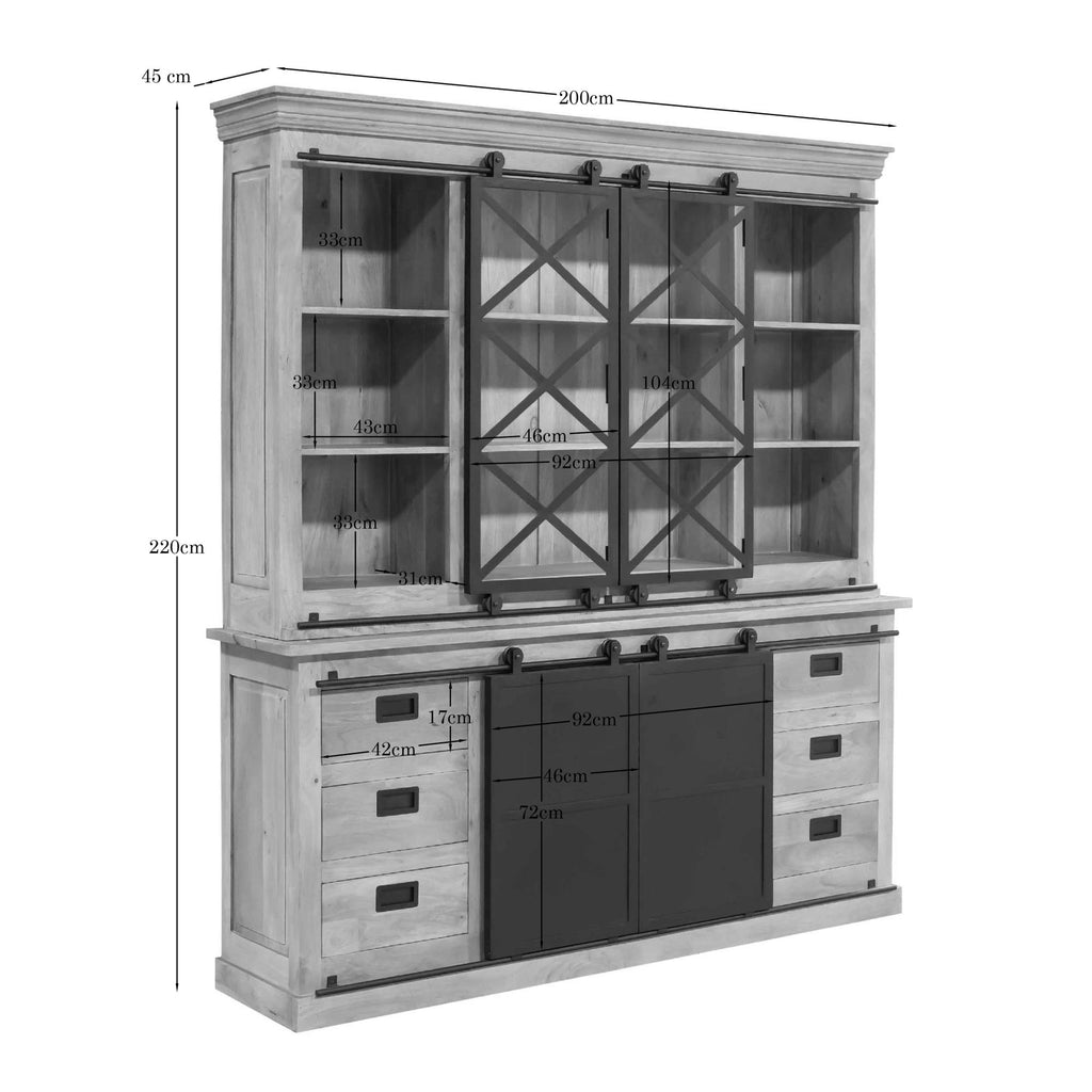 Vitrinekast Fresno XXL| 200 cm