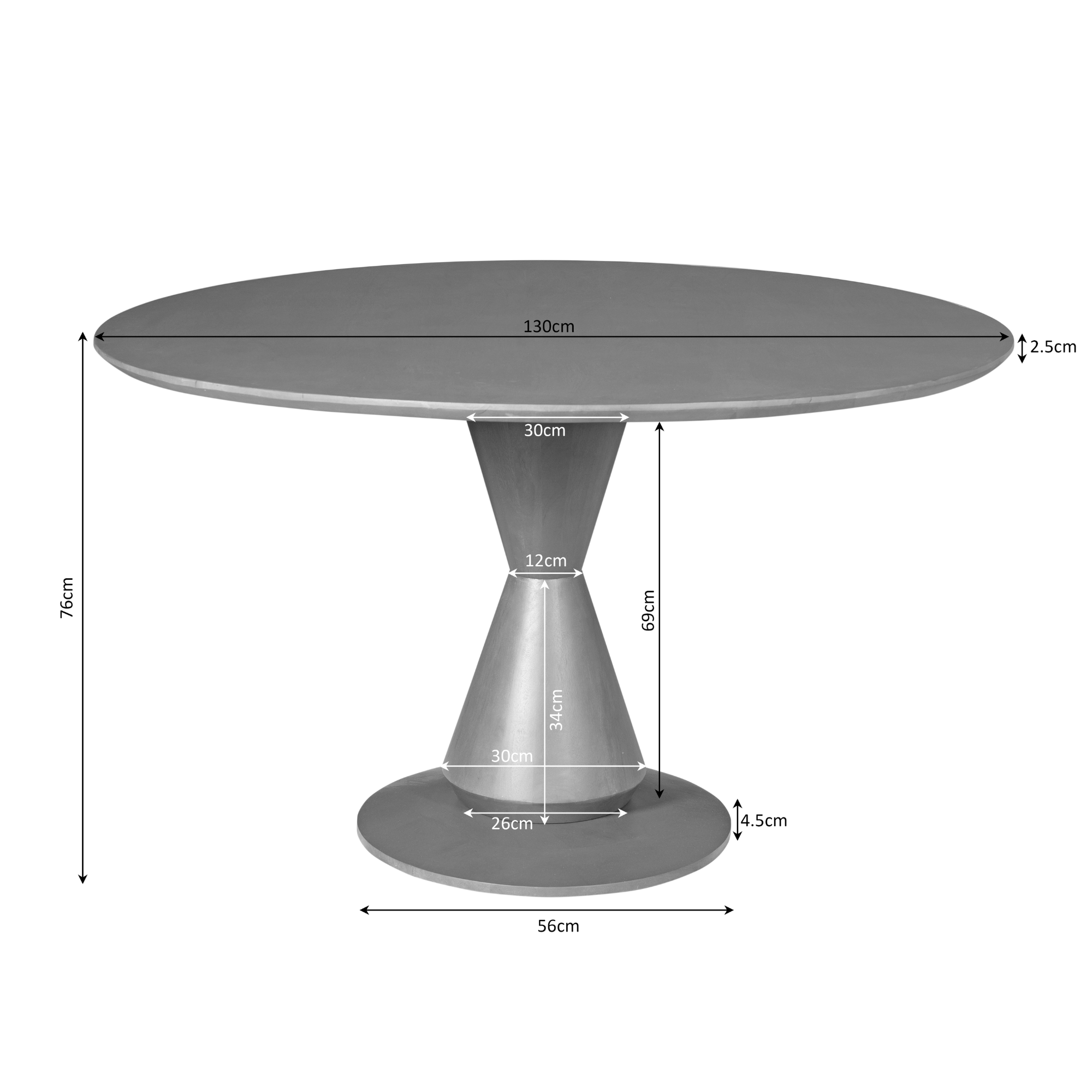 Eettafel Lima Brown | 130 cm | Rond