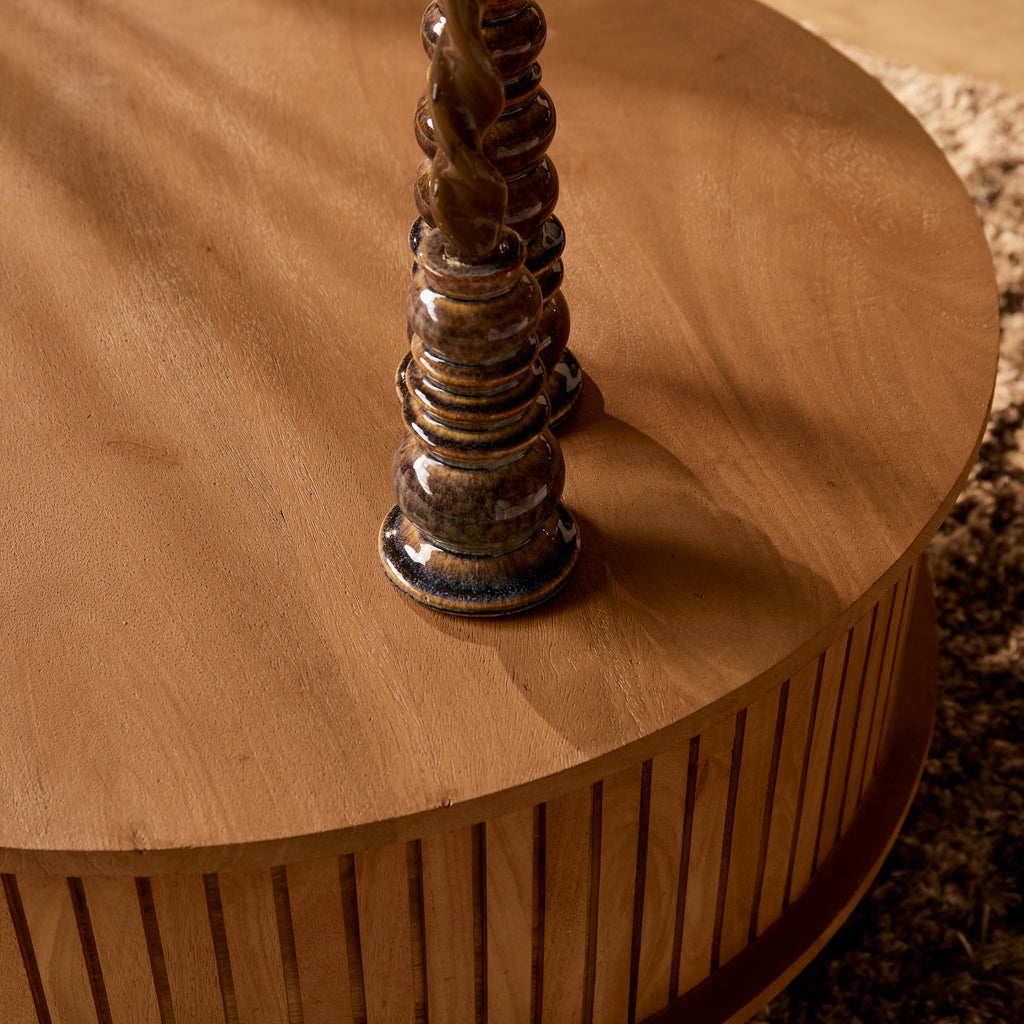 Salontafel Madison, Ø 80 cm, rond, naturel mangohout