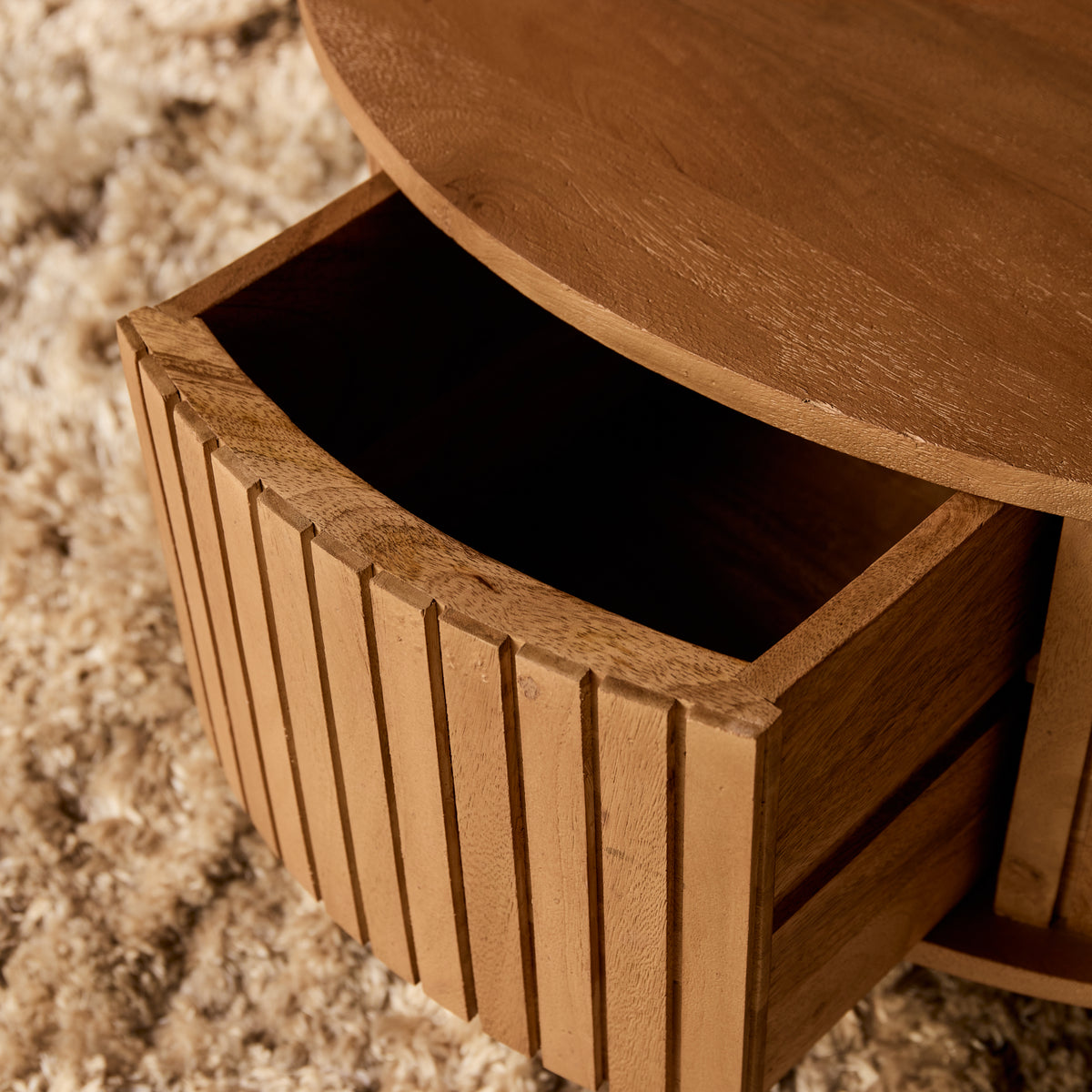 Salontafel Madison, Ø 80 cm, rond, naturel mangohout