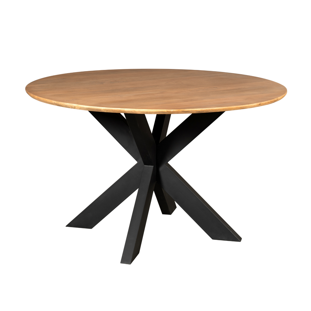 Eettafel Madison, Ø 130 cm, rond, naturel mangohout