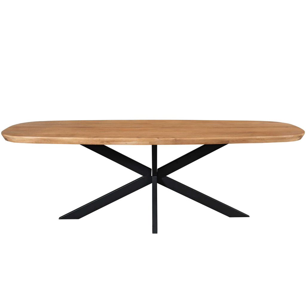 Eettafel Madison, 200 x 100 cm, Deens ovaal, naturel mangohout