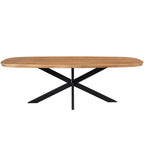 Eettafel Madison, 200 x 100 cm, Deens ovaal, naturel mangohout