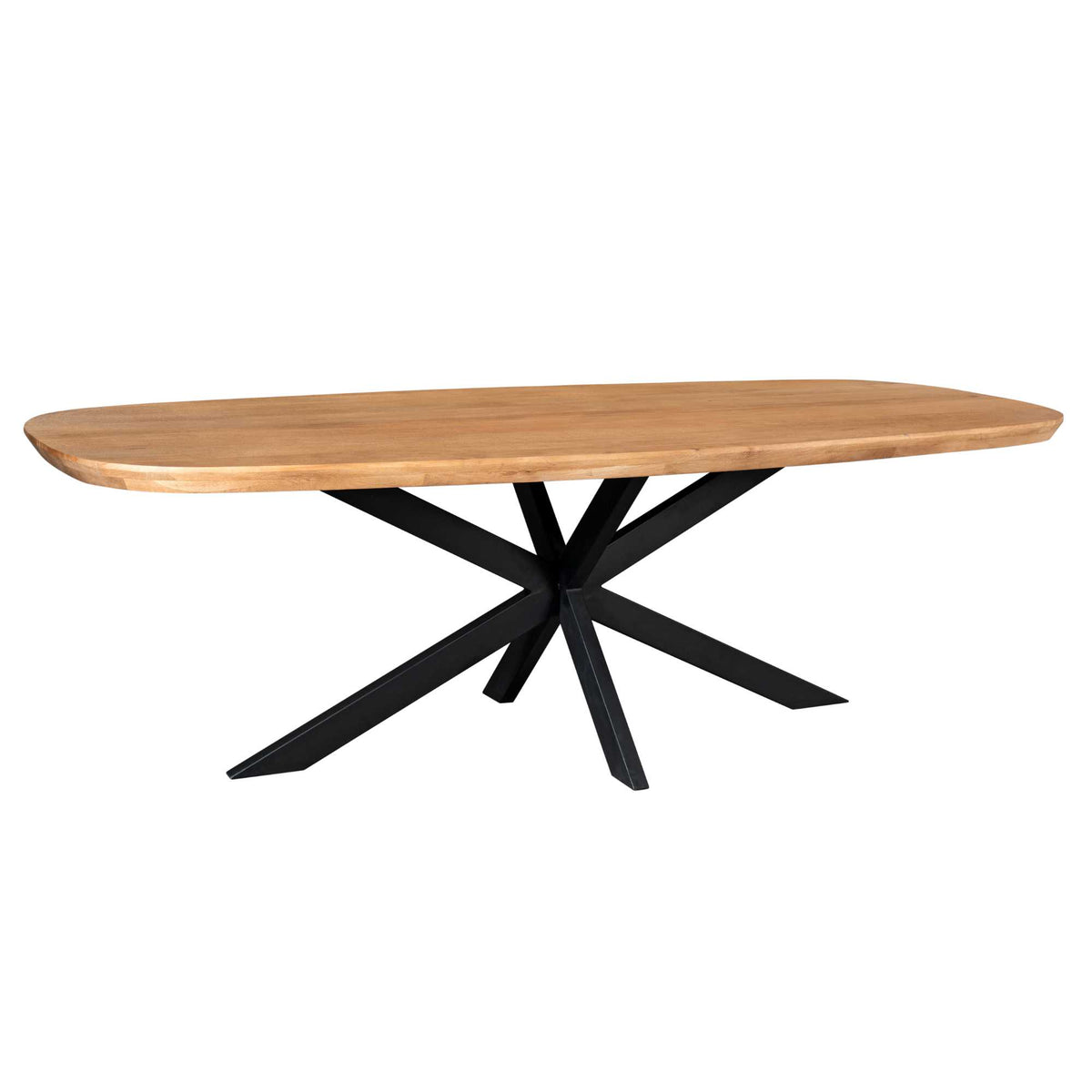Eettafel Madison, 240 x 110 cm, Deens ovaal, naturel mangohout