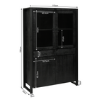 Vitrinekast Boaz Black | 115 cm