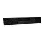 Zwevend tv-meubel New York, 200 cm, zwart mangohout, visgraat