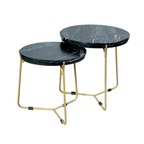Salontafel set Caly | Zwart marmer 50-40 cm