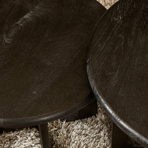 Bijzettafel Milou, Ø 60 cm, zwart mangohout