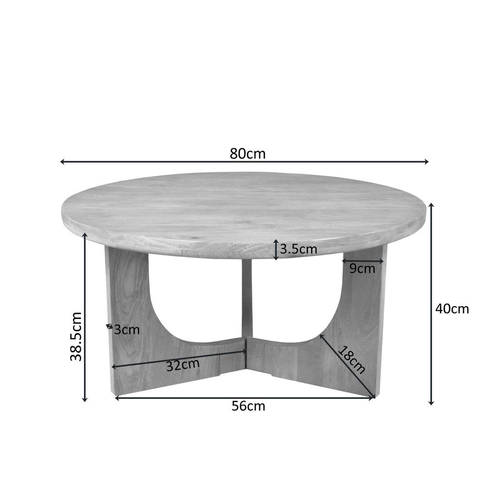 Salontafel Guus Naturel Mangohout 80 cm