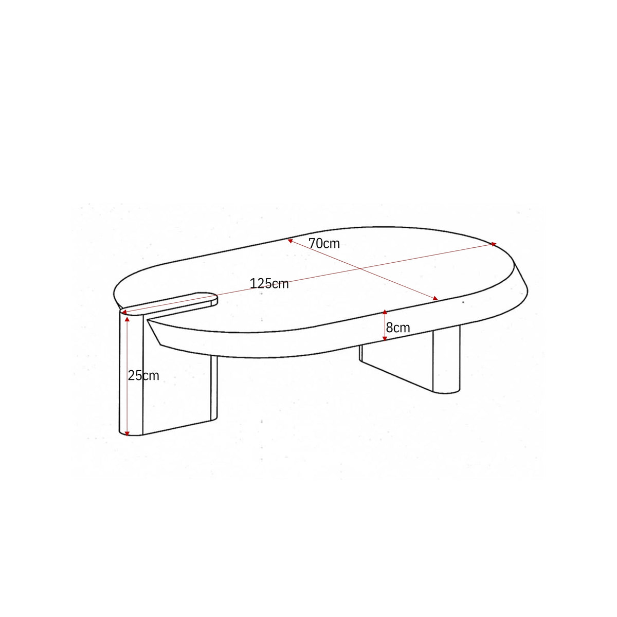 Salontafel Rava, 125 x 70 cm, bruin mangohout
