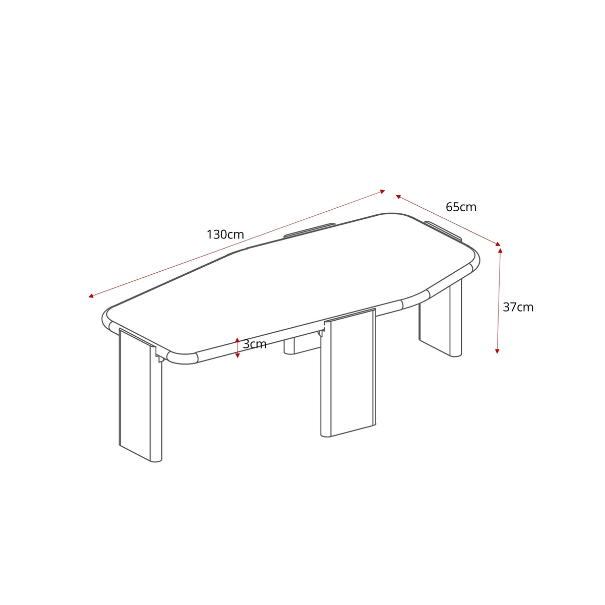 Salontafel Nuvé, 100 x 90 cm, Botticino marmer, naturel mangohout