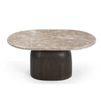 Salontafel Noel, 90 x 60 cm, ovaal, grijs marmer