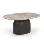 Salontafel Noel, 90 x 60 cm, ovaal, grijs marmer