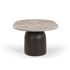 Salontafel Noel, 90 x 60 cm, ovaal, grijs marmer