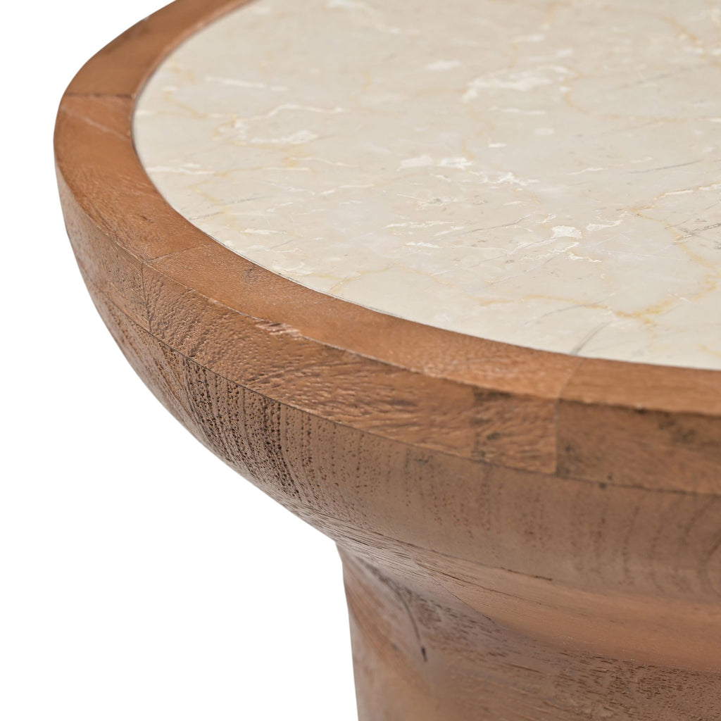 Bijzettafel Zoë Naturel Travertin 33 cm
