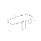 Salontafel Silva, 130 x 65 cm, marmer en bruin mangohout