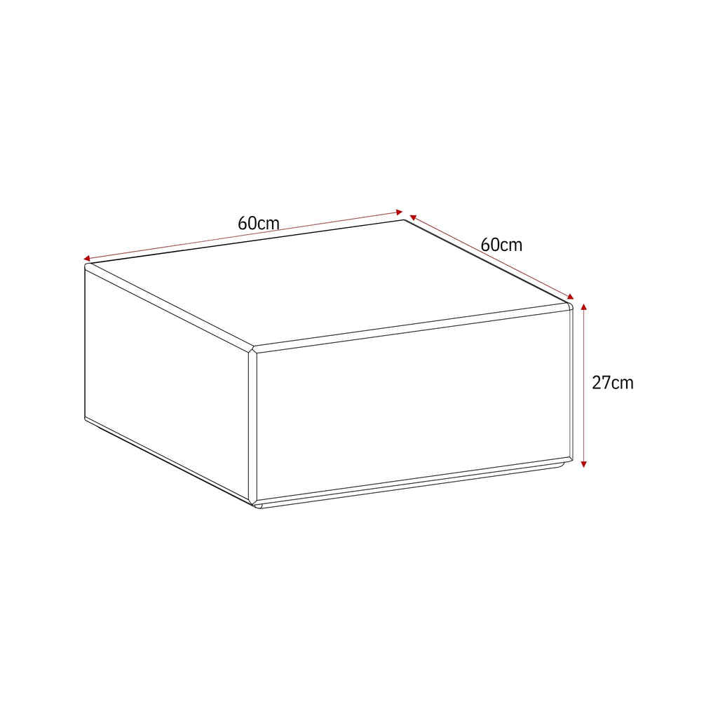 Salontafel Elias, 60 x 60 cm, glanzend wit