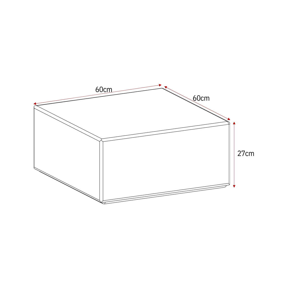 Salontafel Elias, 60 x 60 cm, glanzend wit
