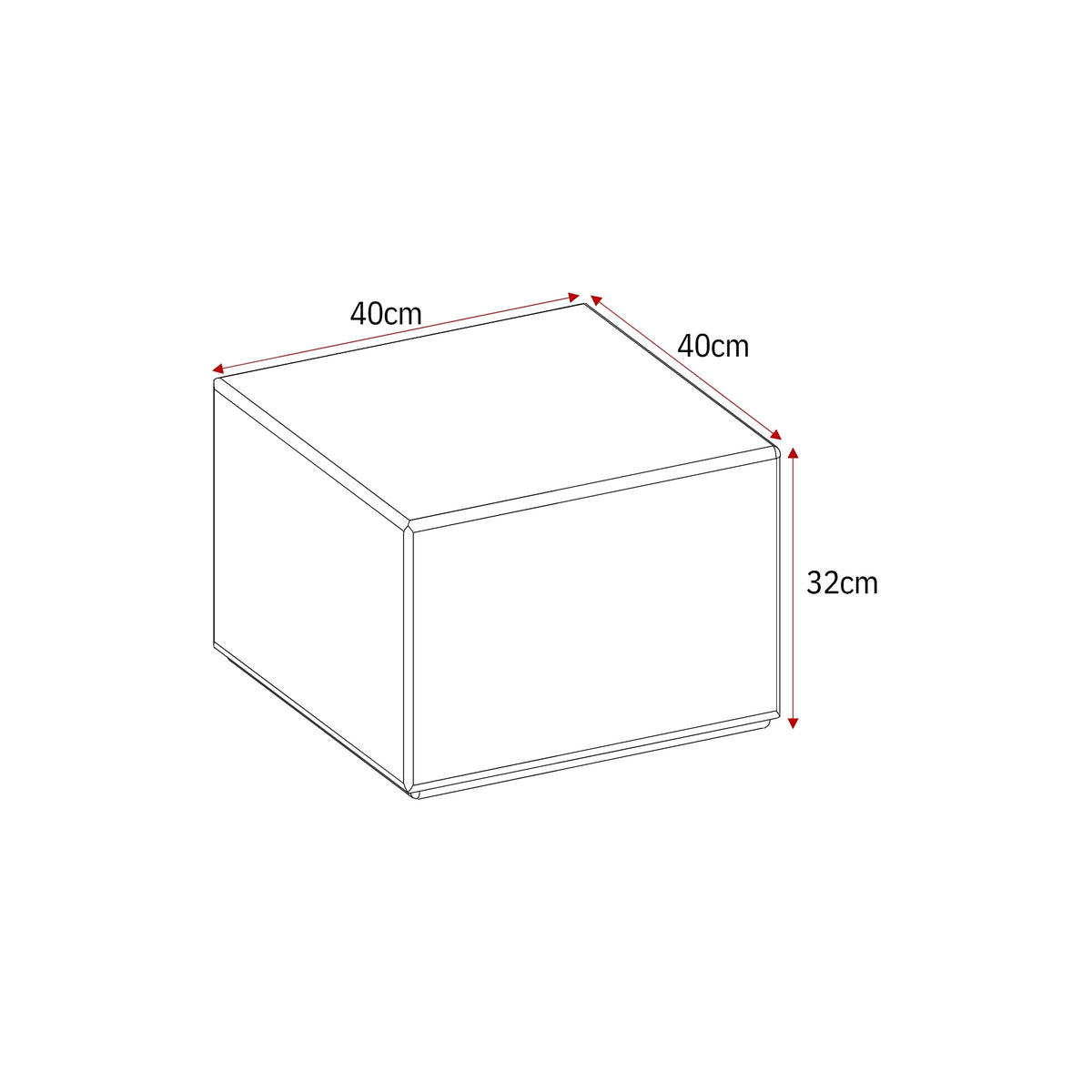Salontafel Elias, 60 x 60 cm, glanzend wit