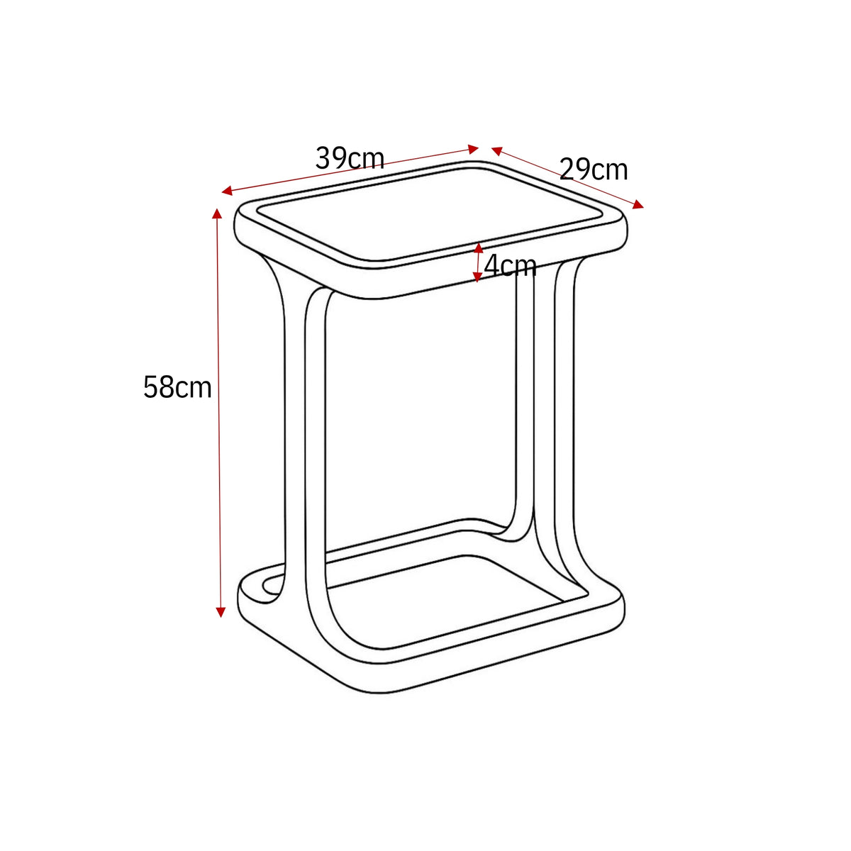 Salontafel Elias, 60 x 60 cm, glanzend wit