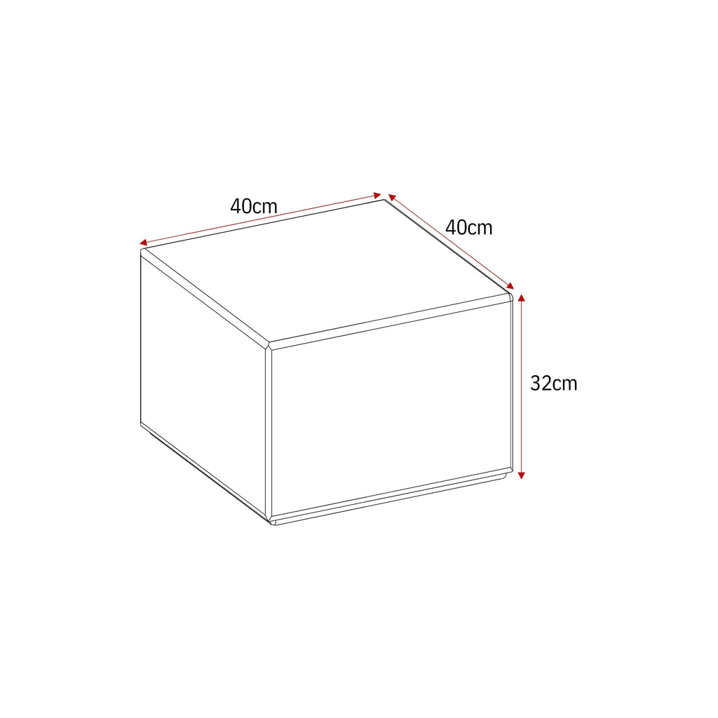 Salontafel Elias, 40 x 40 cm, glanzend bruin