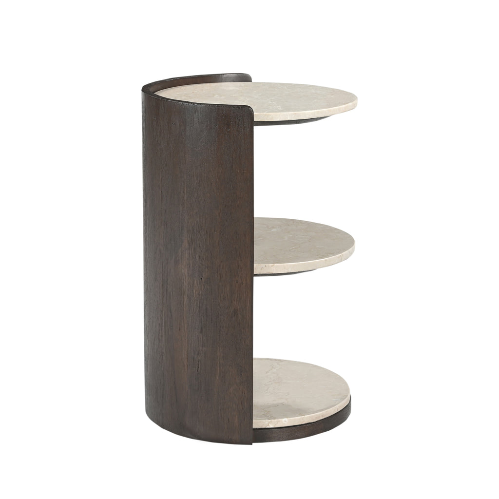 Bijzettafel Alva, Ø 70 cm, Red Levanto marmer
