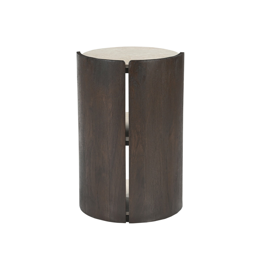 Bijzettafel Alva, Ø 70 cm, Red Levanto marmer
