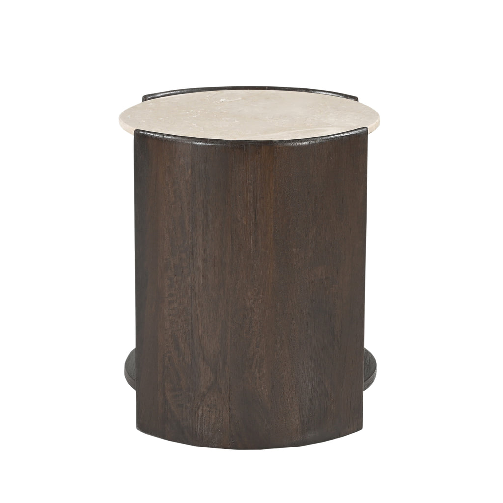 Bijzettafel Alva, Ø 70 cm, Red Levanto marmer