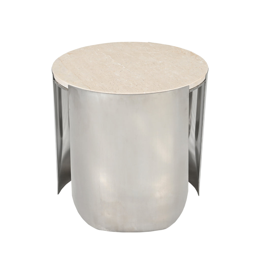 Bijzettafel Alva, Ø 70 cm, Red Levanto marmer