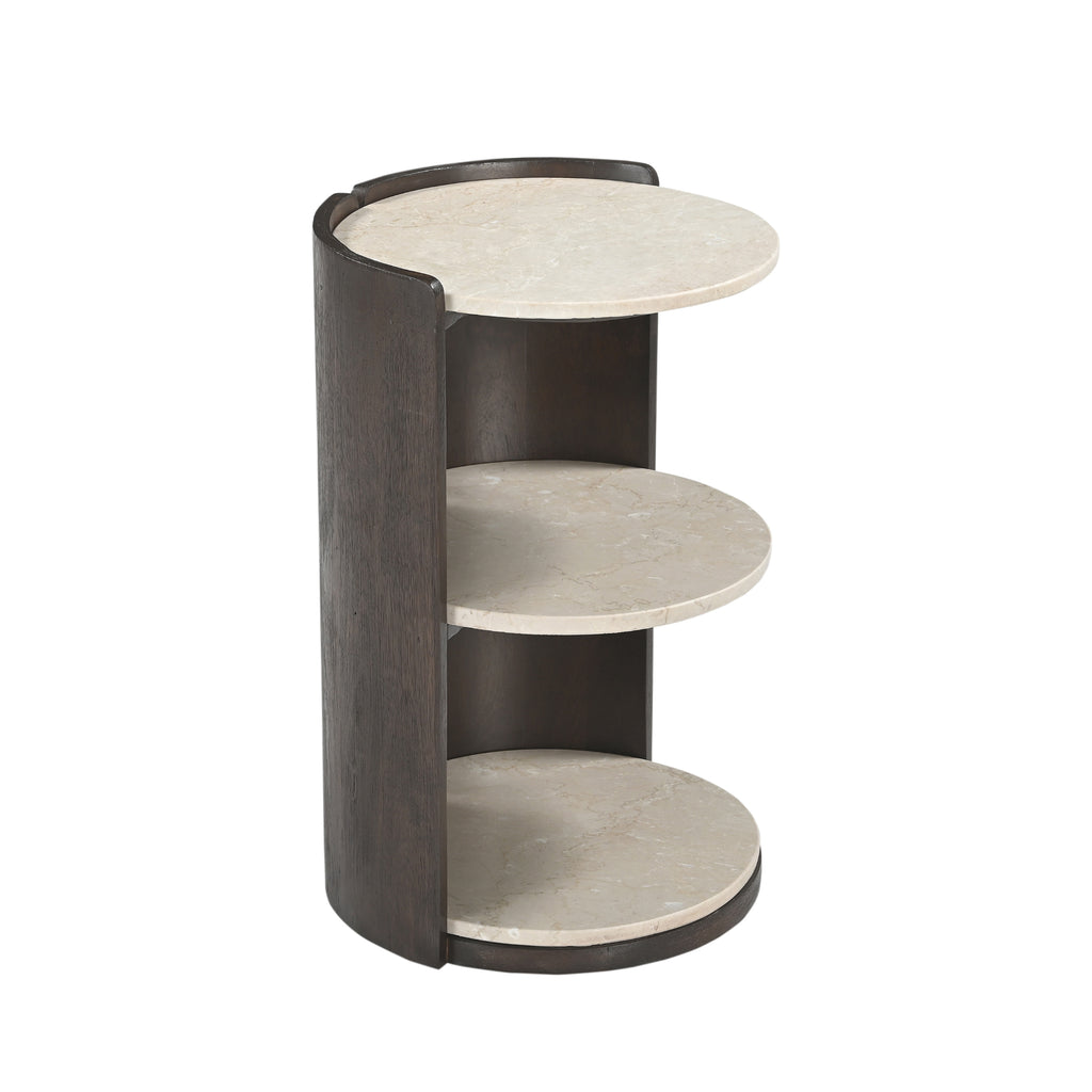 Bijzettafel Alva, Ø 70 cm, Red Levanto marmer