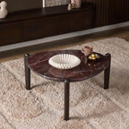 Salontafel Alva, rond, Ø 85 cm, Red Levanto marmer