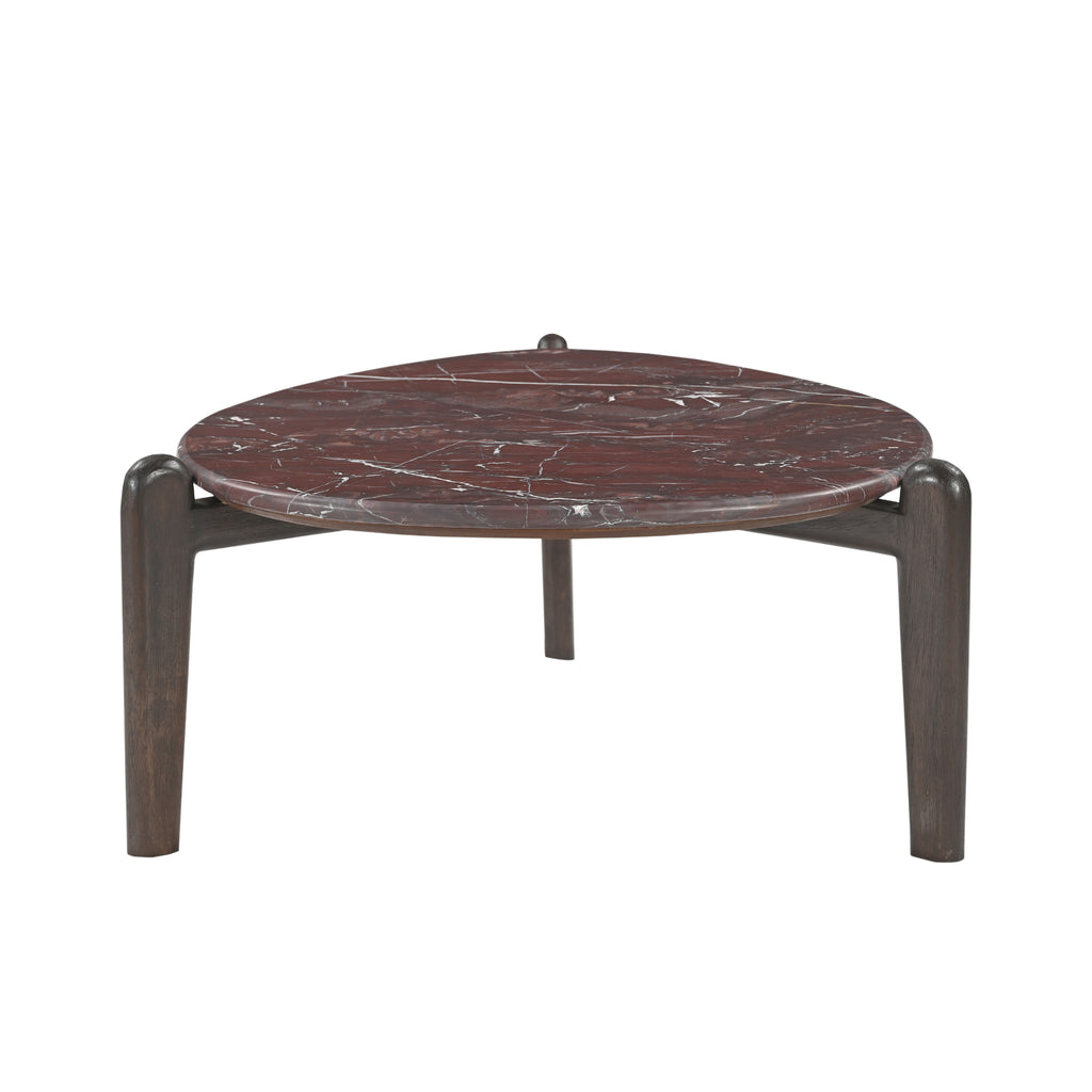 Salontafel Alva, rond, Ø 85 cm, Red Levanto marmer