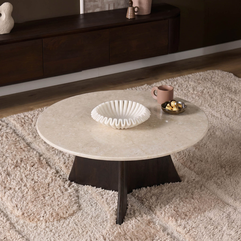 Salontafel Milo Botticino marmer 80 cm