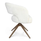 Eetkamerstoel Demi | Off White | Poot Bronze | Met armleuning