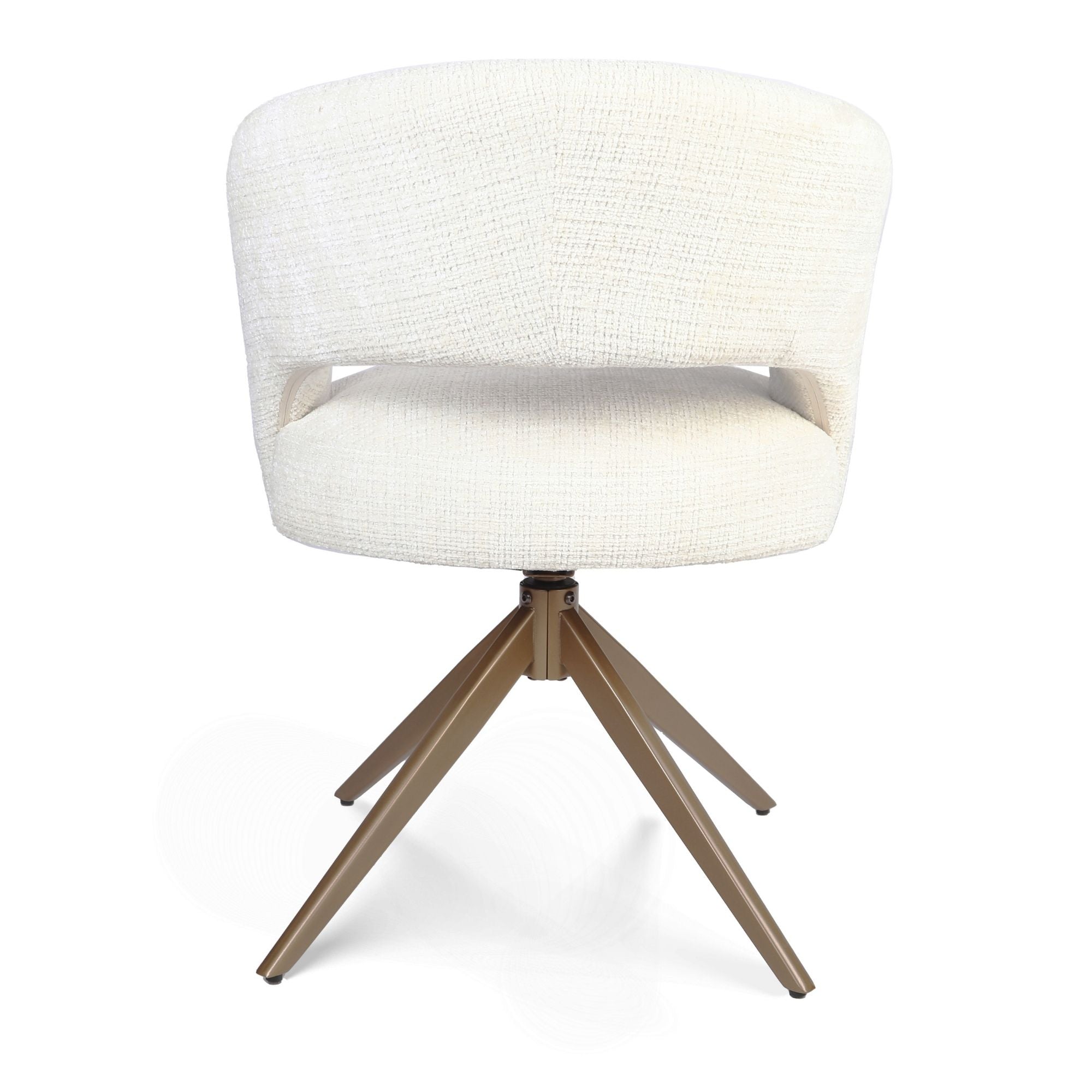 Eetkamerstoel Demi | Off White | Poot Bronze | Met armleuning