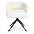 Eetkamerstoel Demi | Off White | Poot Black | Met armleuning