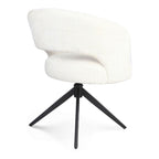 Eetkamerstoel Demi | Off White | Poot Black | Met armleuning
