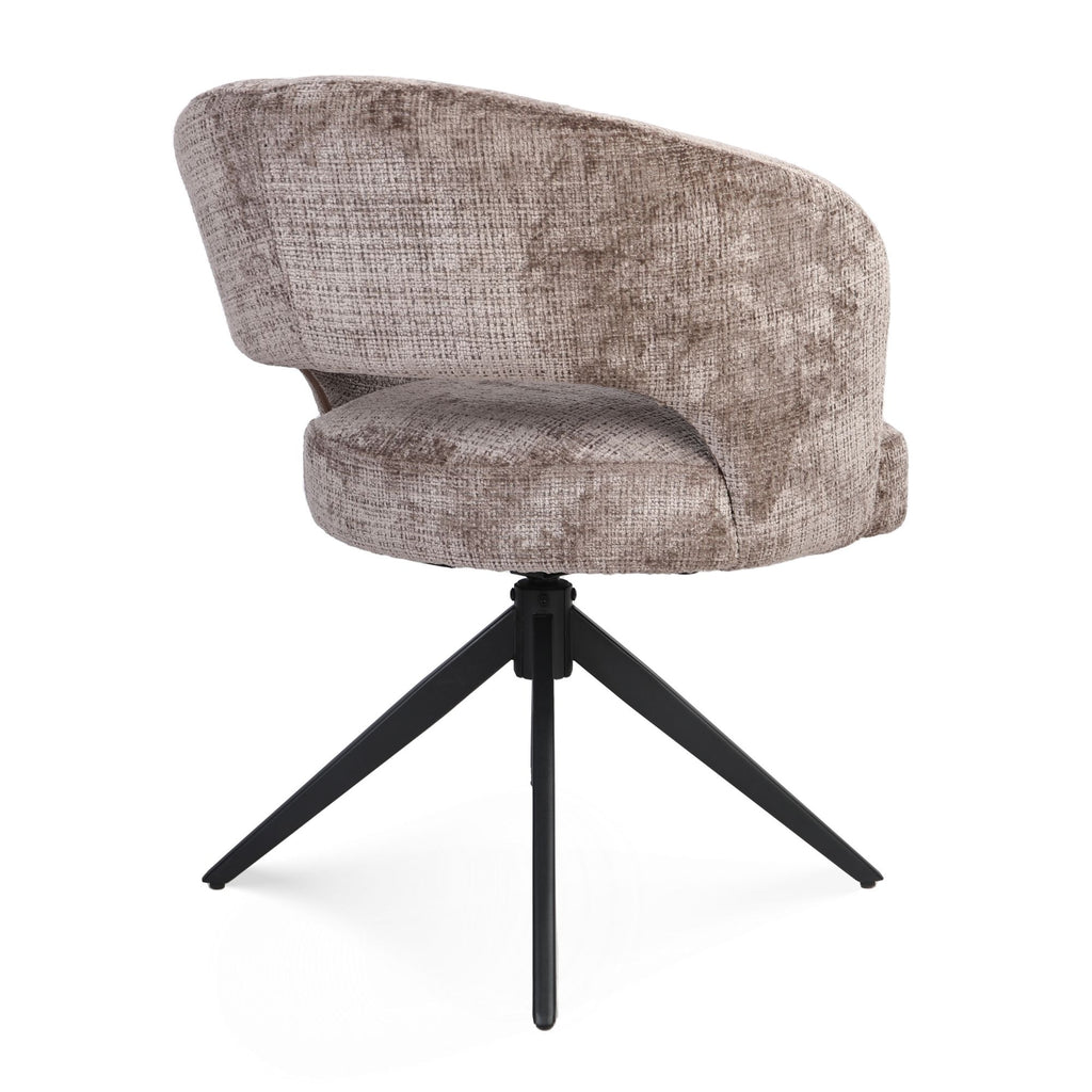 Eetkamerstoel Demi | Clay | Poot Black | Met armleuning