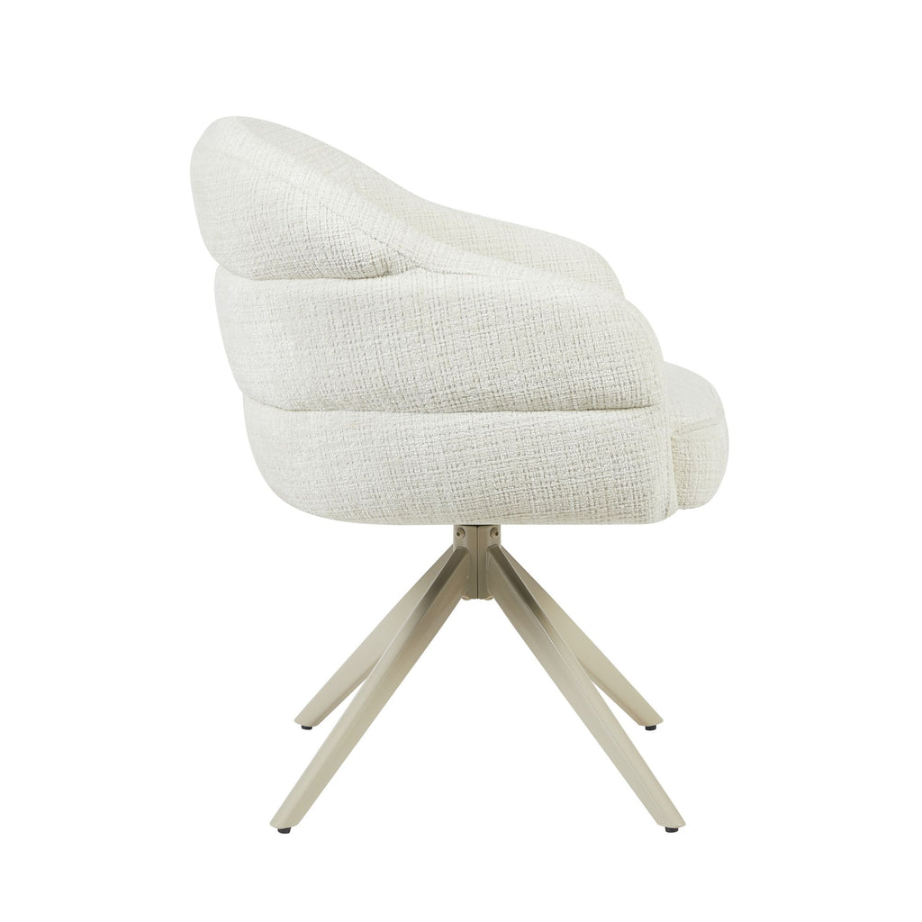 Eetkamerstoel Bella | Off White | Poot Sand | Met armleuning