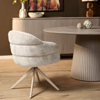 Eetkamerstoel Bella | Off White | Poot Sand | Met armleuning