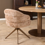 Eetkamerstoel Bella | Cinnamon | Poot Bronze | Met armleuning