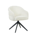 Eetkamerstoel Bella | Off White | Poot Black | Met armleuning