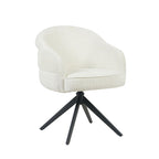 Eetkamerstoel Bella | Off White | Poot Black | Met armleuning